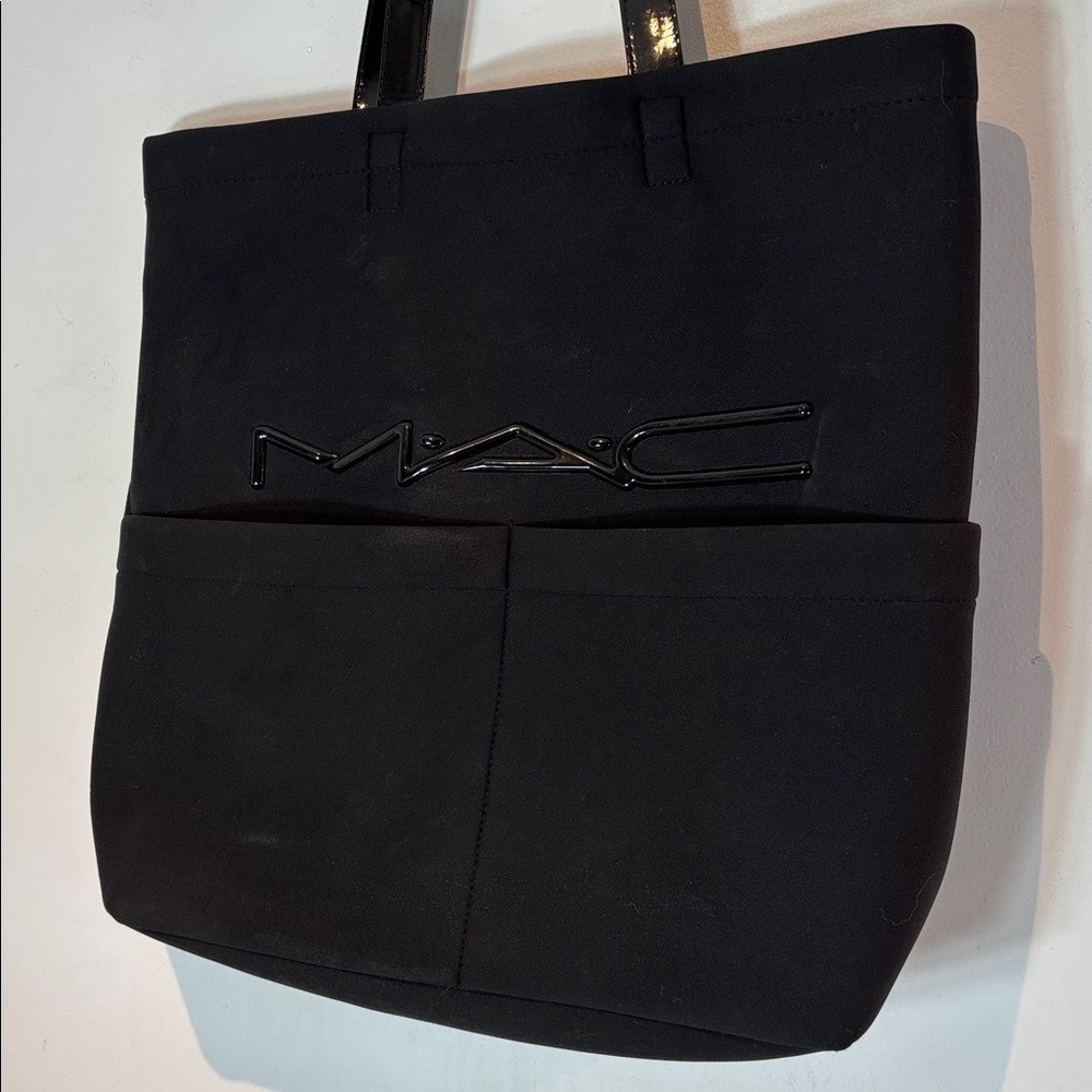 MAC cosmetics large black neoprene tote bag - Picture 3 of 10